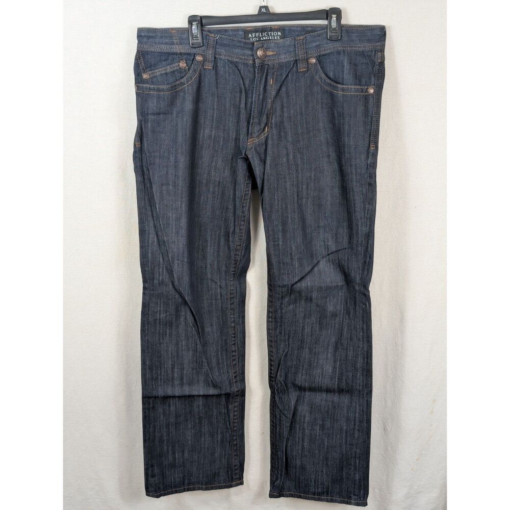 Affliction Blake Relaxed Straight Leg Flap Pocket Jeans Men's Size 36x32